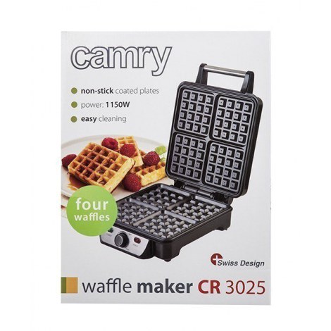 Camry | CR 3025 | Waffle maker | 1150 W | Number of pastry 4 | Belgium | Black/Stainless steel - 7